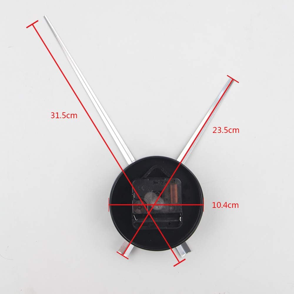 DIY Large 3D Clock Hands Wall Art Decor Quartz Clock Mechanism Accessories (Black)