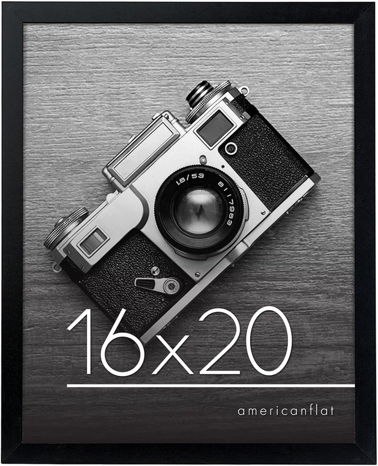 16X20 Picture Frame with Polished Plexiglass - Black Picture Frame - Wide Photo Frames Made of Engineered Wood for Vertical or Horizontal Wall Display - Epic Collection - Black