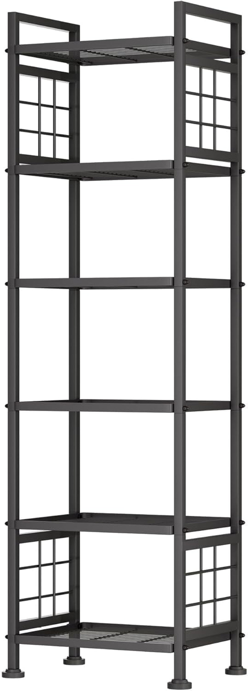 6-Wire Standing Storage Shelf, Metal Shelving Unit Pantry Rack for Laundry Kitchen Bathroom Organizer(Black)