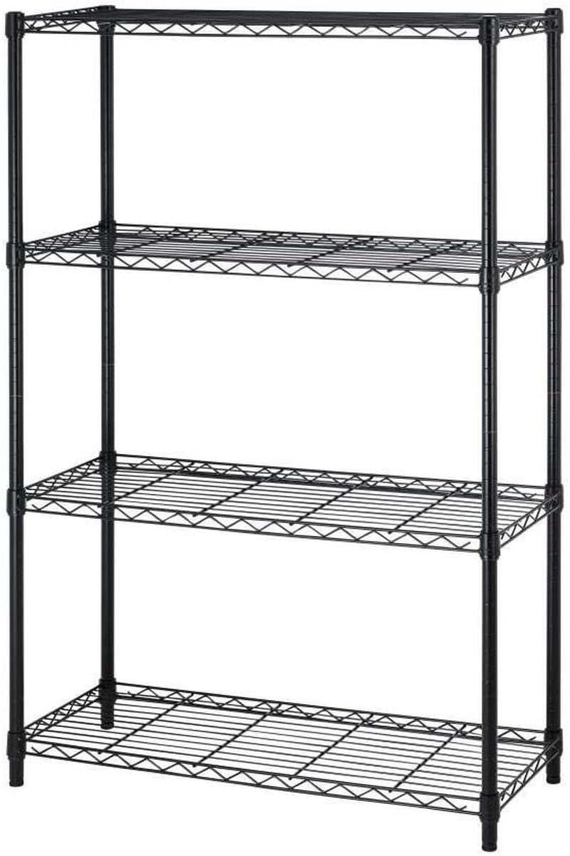 4 Tier Shelving Unit NSF Wire Shelf Metal Large Storage Shelves Heavy Duty Height Adjustable Commercial Grade Steel Utility Layer Shelf Rack Organizer 1000 LBS Capacity -14X36X54,Black